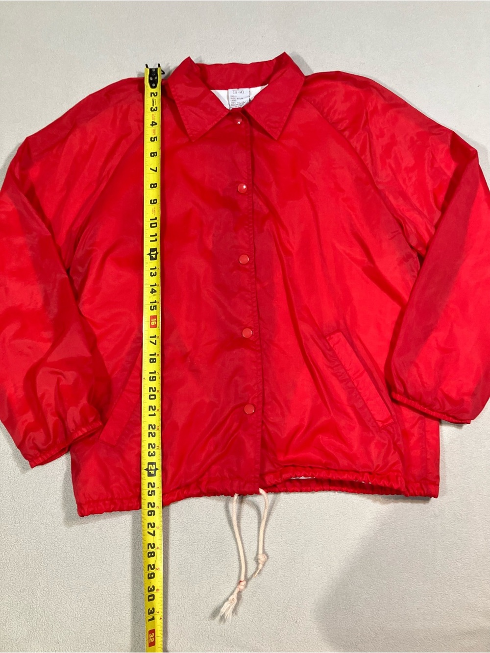 VTG 80s Sears Red Nylon Coach Jacket Windbreaker Youth 12-14 Fits Adult XS